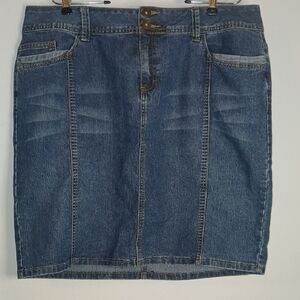 Cato Denim Skirt with Vibrant Stitching